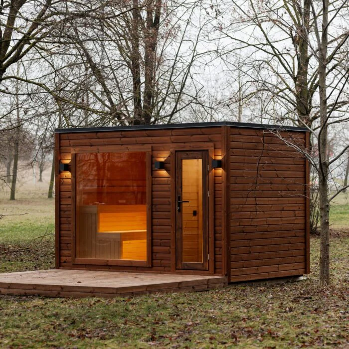 Moderne Frame Sauna als Designobjekt