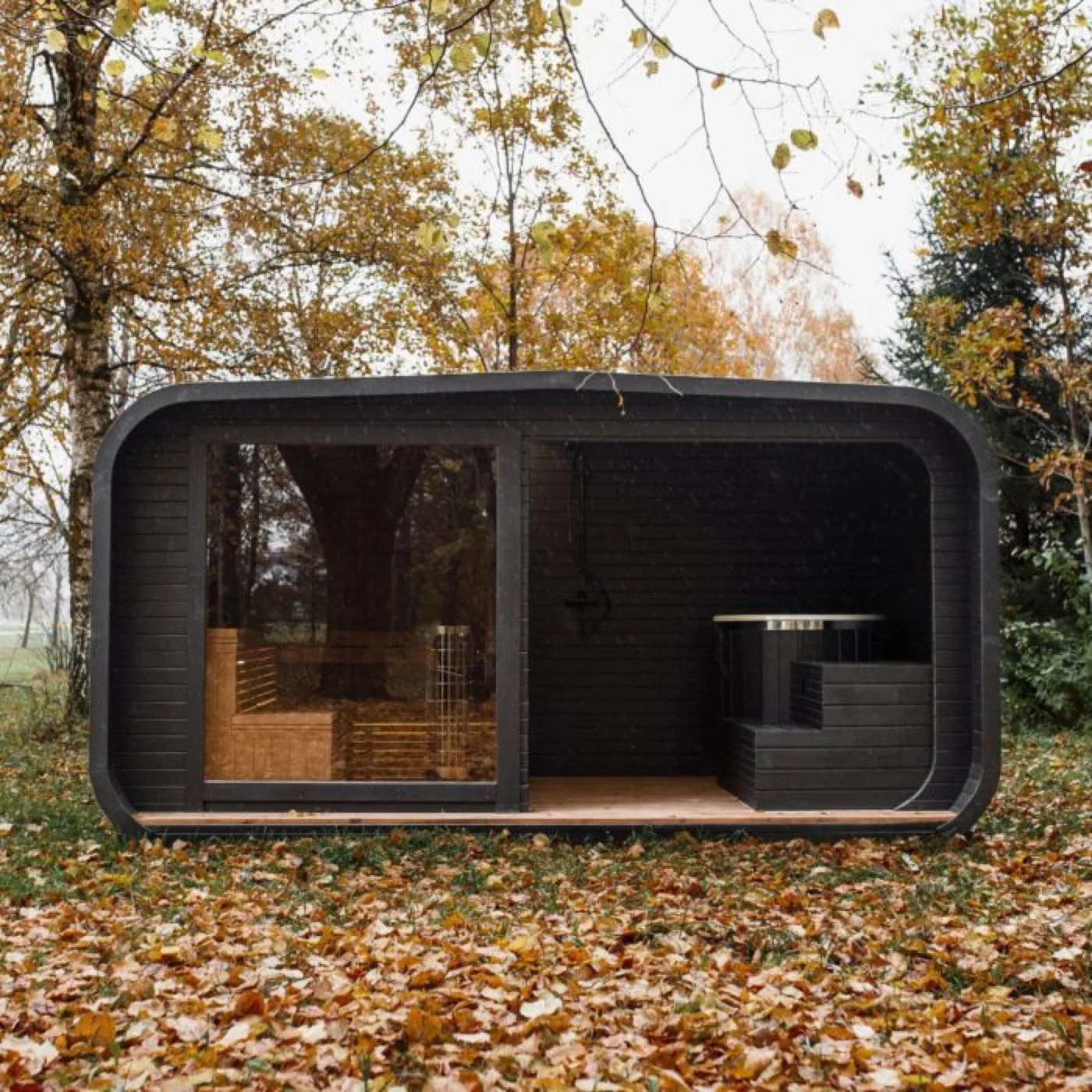 2in1 LUX sauna + Kaltwasserbecken Außenansicht